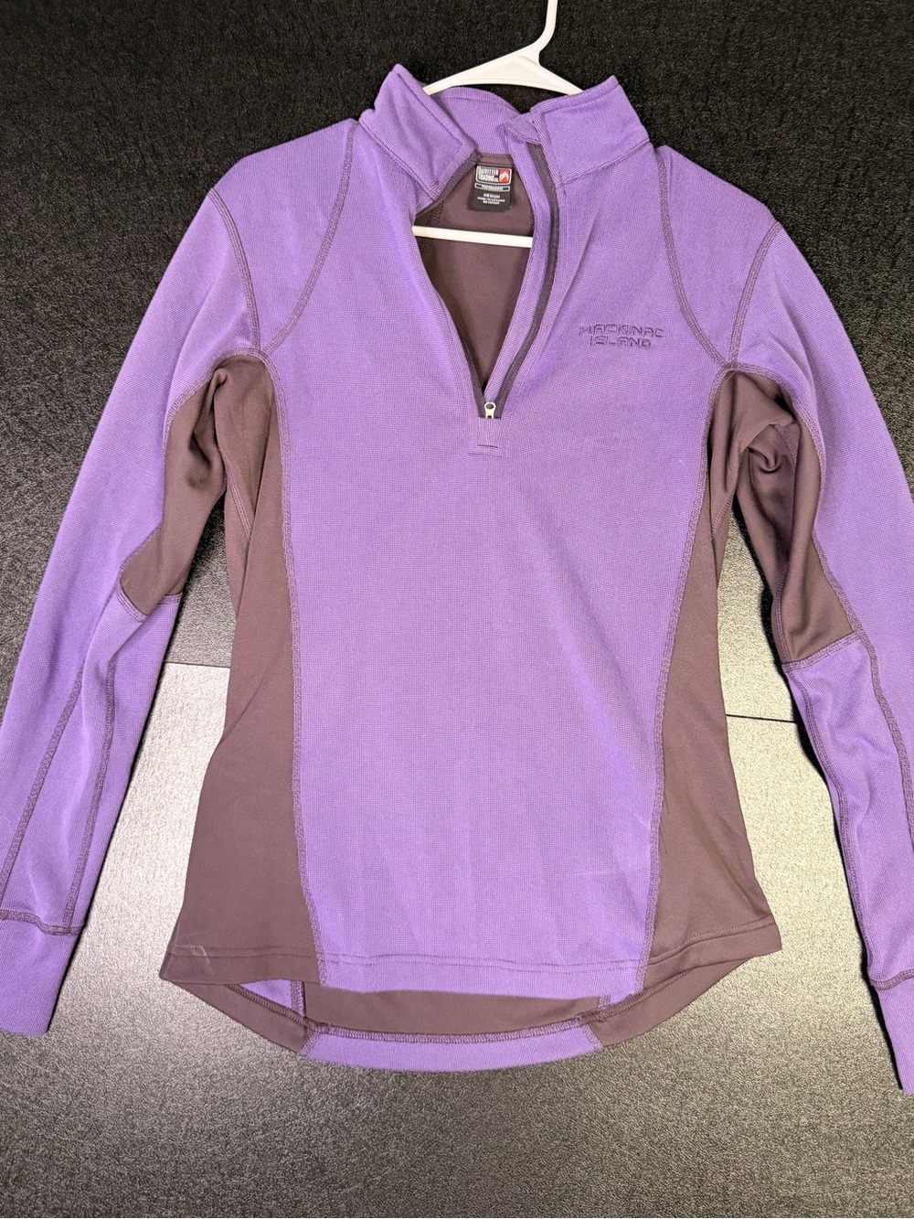 Mackinac Island Women's Purple Quarter-Zip Fleece Pullover Sz M